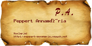 Peppert Annamária névjegykártya